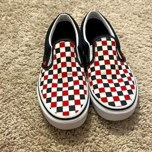 Red & Black Slip on Vans